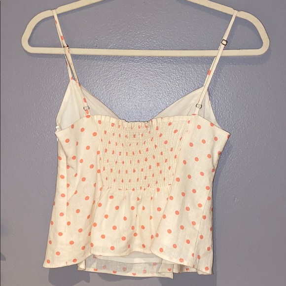 Women’s Zara Pink & White Polka Dot Tank Blouse Small - Picture 8 of 9